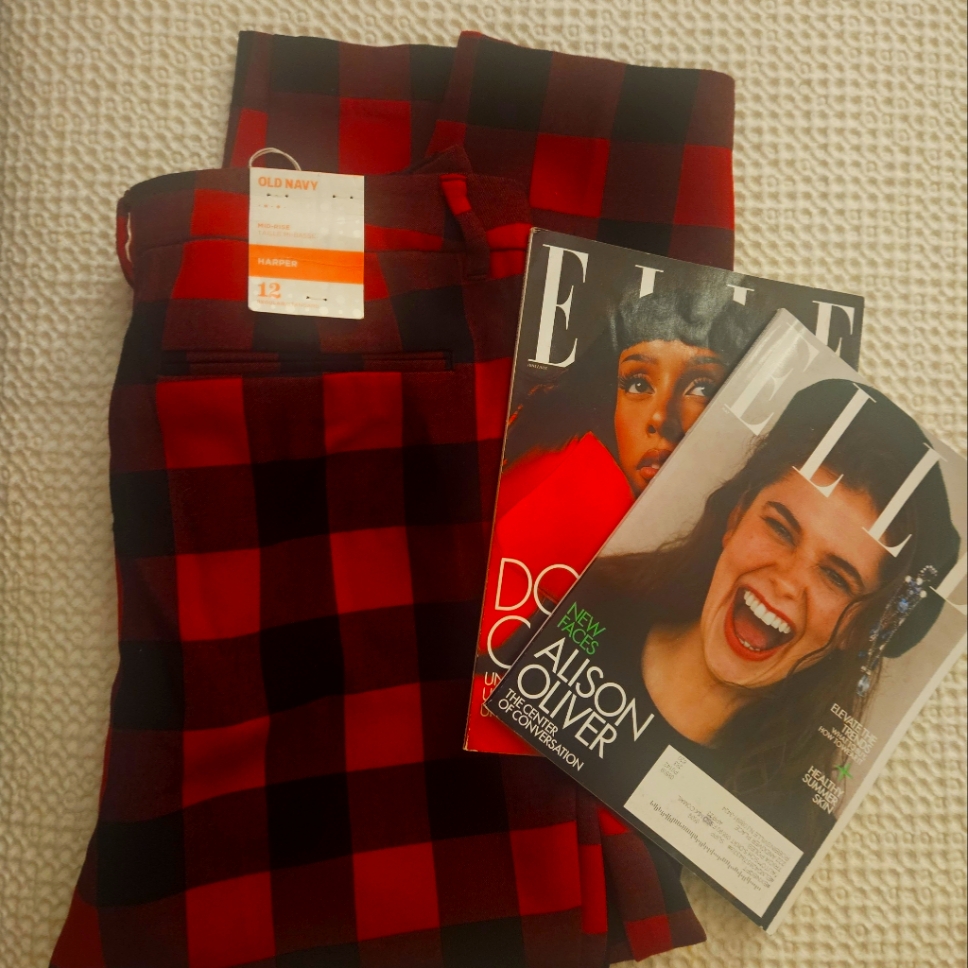 Nwt Old Navy Red And Black Checked Dress Pants